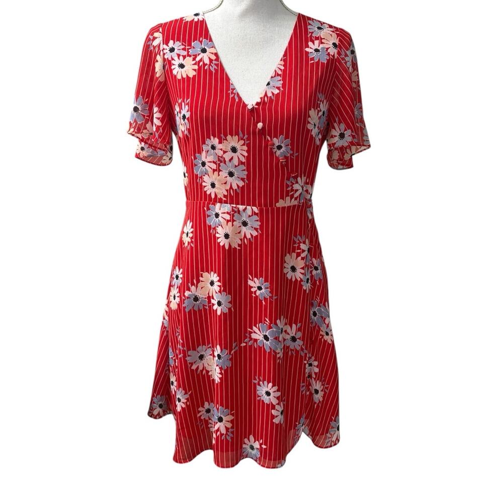 Madewell Floral Red Dress Size 4